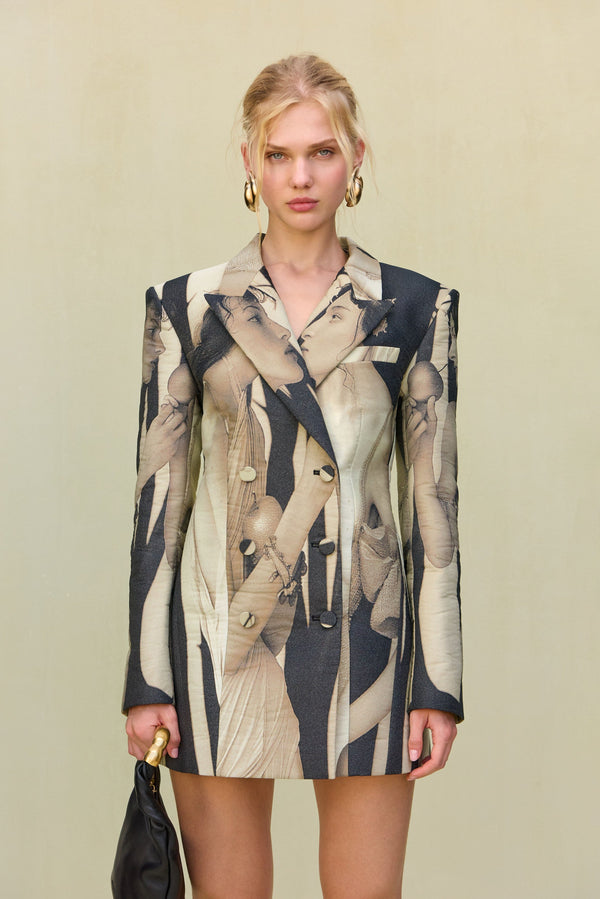 DANIELLA BLAZER DRESS - PORTRAIT MULTI