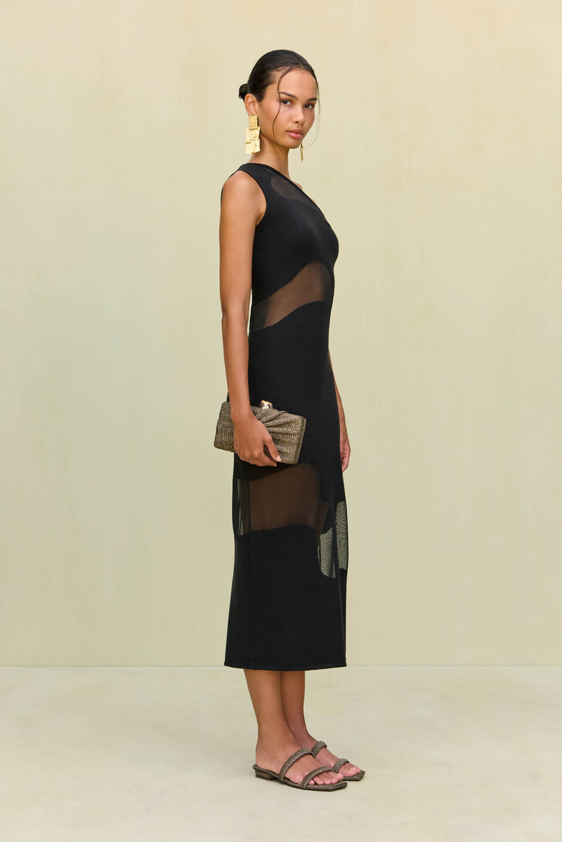 KALILA KNIT DRESS - BLACK